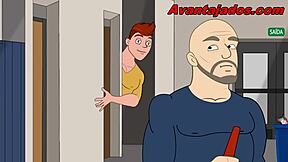Brazilian gay hentai cleaner bangs hard in cartoon sex
