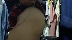 Mexican Amateur Travesti Colegiala Fucks in Closet