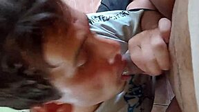 Sucking cock and jerking off end with a facial finish