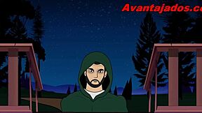 The ass of the cartoon on the hut is a very good one