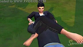 Larissa, an oriental femdom, taught the young man a lesson