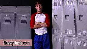 waiting in locker room for his bareback anal surprise