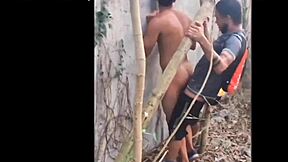 Got horny in forest so friend drilled my hole