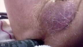 Lusty Dusty John pleases himself with naughty anal dildo