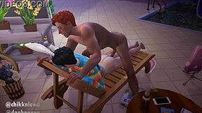 Man, two boys go hard with rough anal in Sims 4 bunny femboy style!