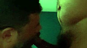 Kneeling down, sucking hard, and waiting for that hot load