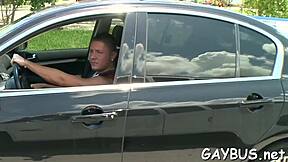 Horny Gay Stud Gives Rough Oral-Job Action