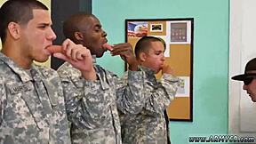 Army men drill hard in outdoor group action.