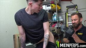 Twink Sucks and Fucks Hairy Guard to Escape Trouble - MenPerps