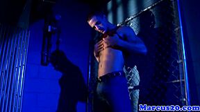 ripped hunk gets off solo with intense close-up action