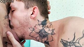 hot tatted guys kissing, sucking, and banging hard til they finish... damn!