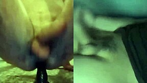 Amateur guy drills tight hole with big dildo