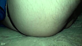 Married guy rocking wife's thong for blowjob