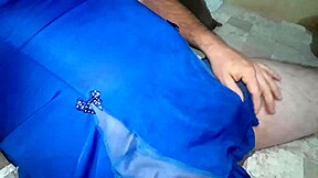 Married guy rocking wife's thong for blowjob