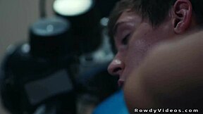 Gay stepbros rimming and banging hard in the garage