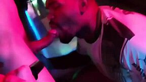 sucking huge cock at party, barely fits!
