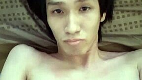 Thai Guy Drinks Own Cum on Face