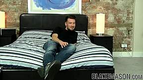 raunchy zach connors teases with big cock in solo play. Twink shows off uncut monster.