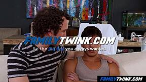 Mylfex stepdad soothes stepson with intimate cock play