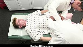 Two doctors ravage patient in hardcore gay exam session, no hole spared!