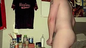 Redhead Boy Strokes His Massive Cock