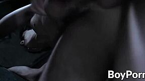 Two sexy vampire twinks bang each other with raw intensity