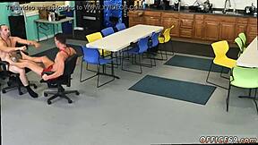 Straight Light Skin Guy with Huge Shaft in Gay Threesome