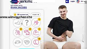 Ryan Jacobs cums hard in real gay porn game