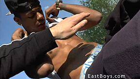 caravan boys 2014 story unfolds. ebony twink shows off in public pov action.