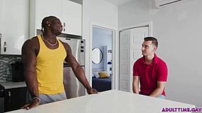 Black Harrison teaches white BFF Christopher interracial anal fucking