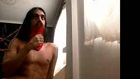 scarlet whore deepthroats massive monster dildo