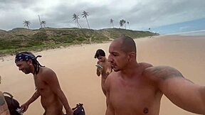 Nudist Beach in Bahia with Hung Brazilian Pals