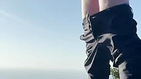 teen twink jerks off boldly in public park