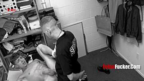 Damn, twink guard gets fucked hard on first day!