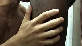 Sucked Flirty Brazilian Guy's Big Black Cock In Train Bathroom!