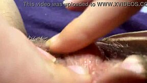 she experiences a big clit orgasm in closeup view