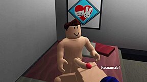 Intriguing gay sex in Roblox game with anal and ass fucking