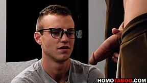 Hot gay step-brothers go at it.