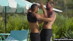 Black Hunk Rims Tattooed White Gay Before Anal