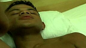 Horny latino gays enjoy activities in room