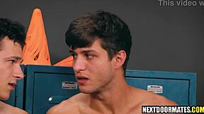 hot guys enjoy coach's bbc in lockerroom