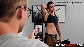 Hot gay step-brothers go at it.