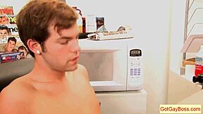Kelan Carr, you ready for hardcore office blowjob and ass fucking fun in this gay video?