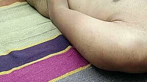 indian straight guy masturbates huge cock outdoors with two hands