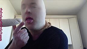 Nylonface Blasts Fat Dildo!