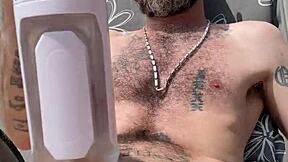 Is verbal daddy bradley k savage using that electric blowjob machine outside for real?