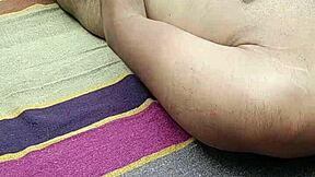 indian straight guy masturbates huge cock outdoors with two hands