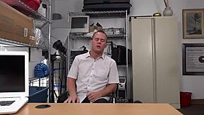 Gay stud sucks huge black cocks at work