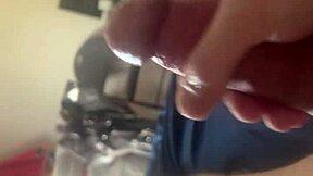 Sticky messy cumshot pov from homemade solo masturbation
