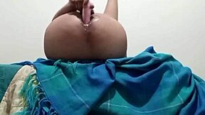 Amateur soloboy starts with normal passive desire but switches to big dildo in ass.